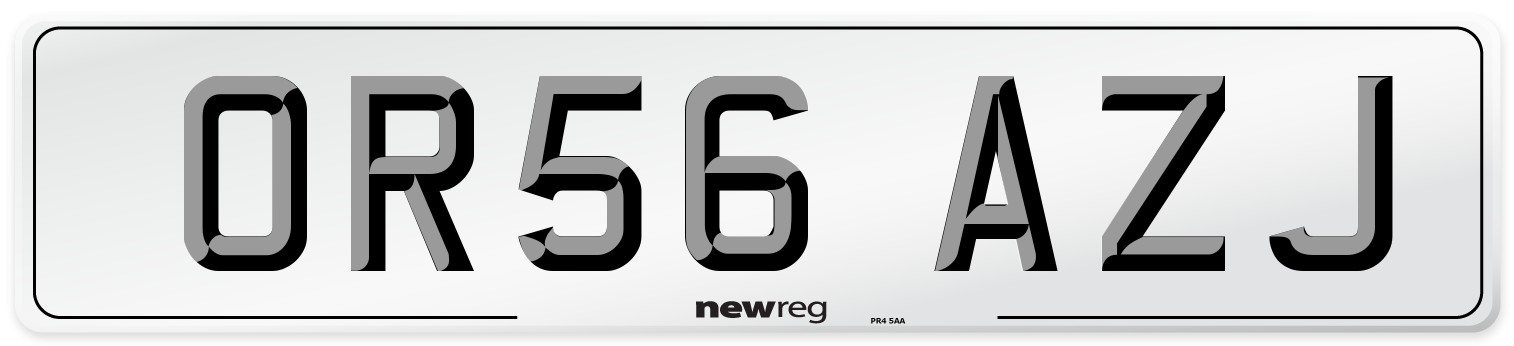 OR56 AZJ Number Plate from New Reg